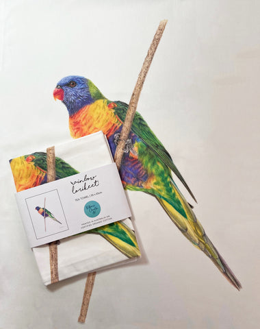 Rainbow Lorikeet Tea Towel